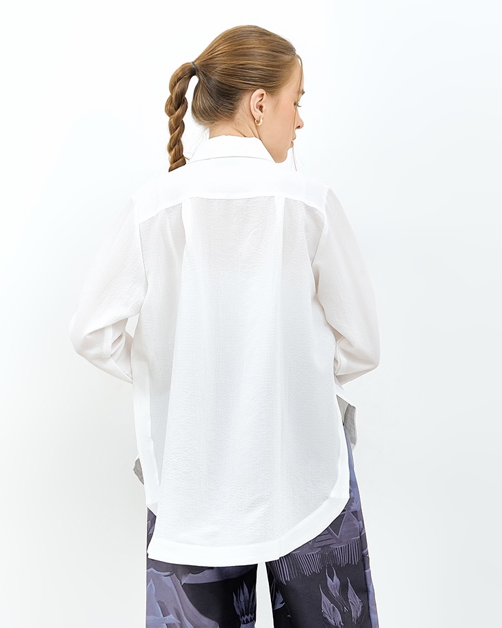 Shirt Plain Crinkle White