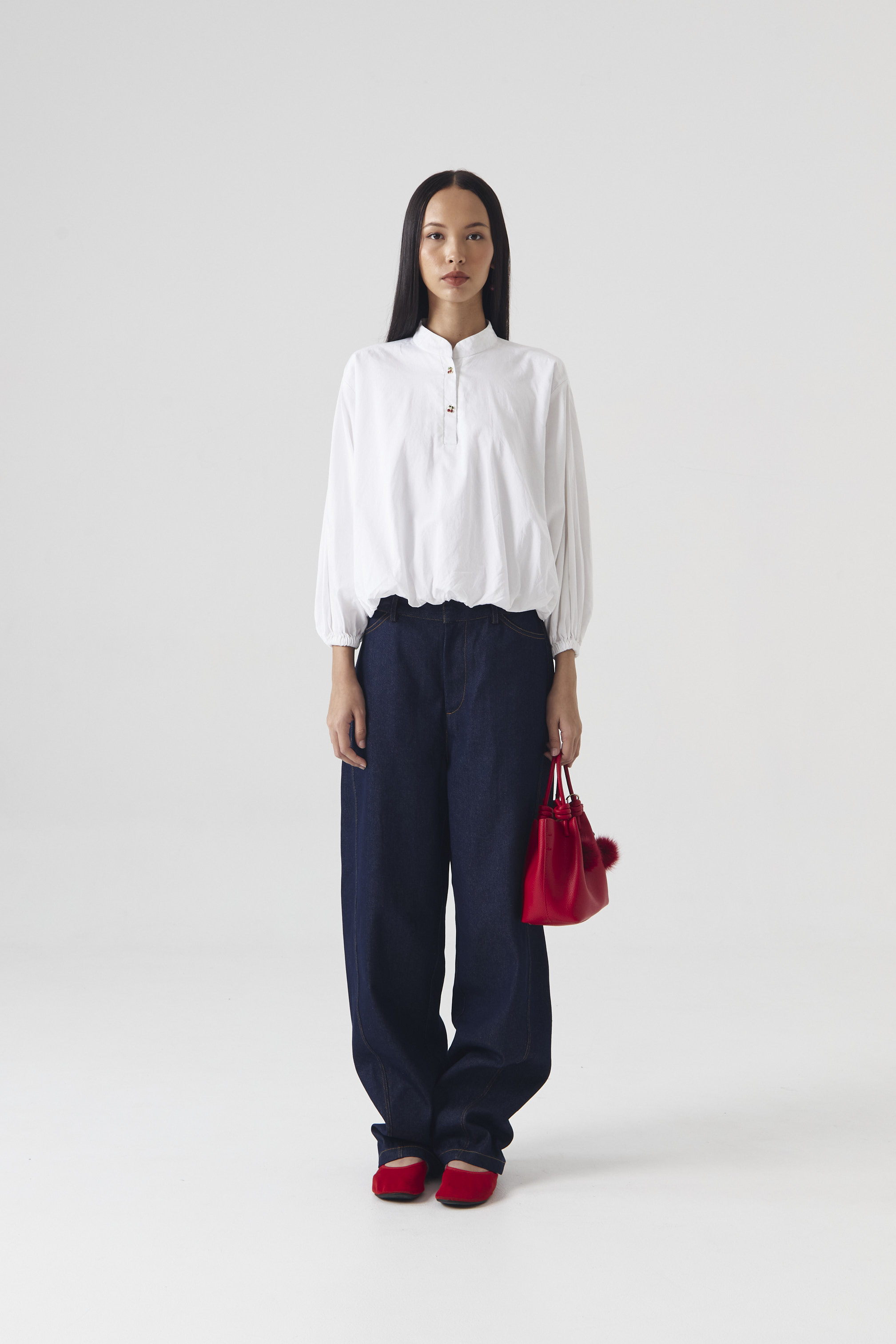 CHÉRI SURGE Shirt White Peplum Shirt