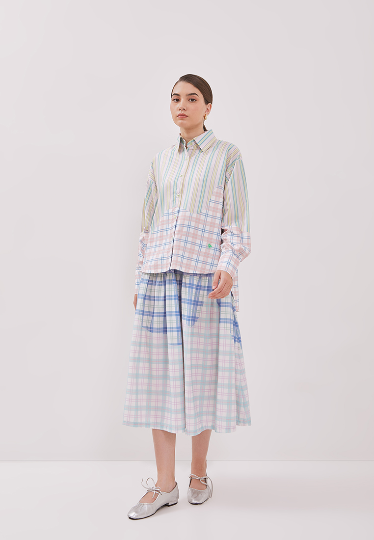 Sunset Stripes Checkered Fusion Shirt