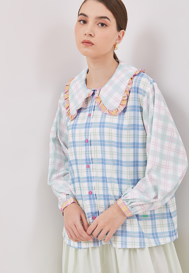 Meadow Charm Ruffle Collar Blouse