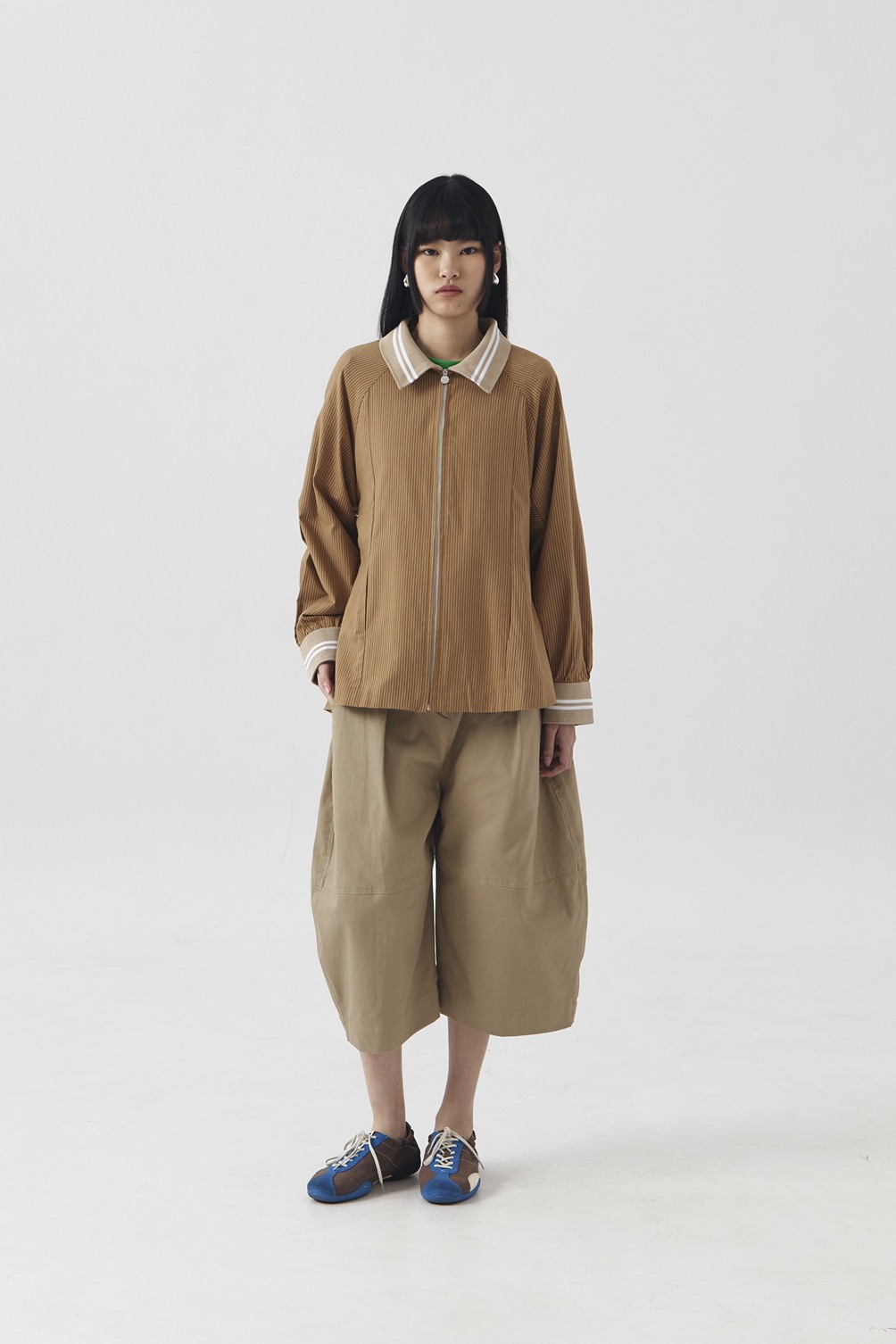 LUNE Shirt Fitted Stripe Brown