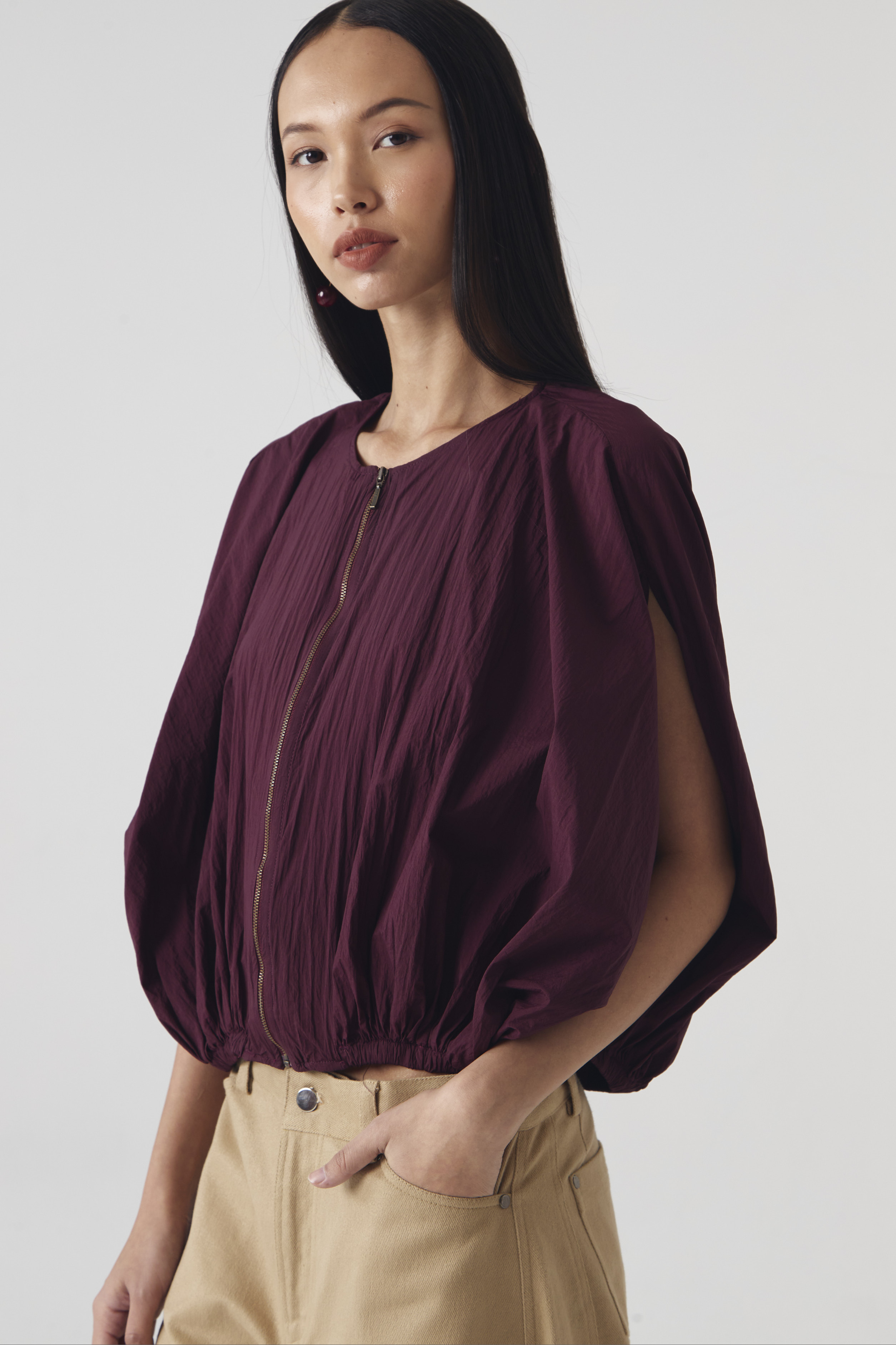 CHÉRI SURGE Maroon Bold Sleeveless