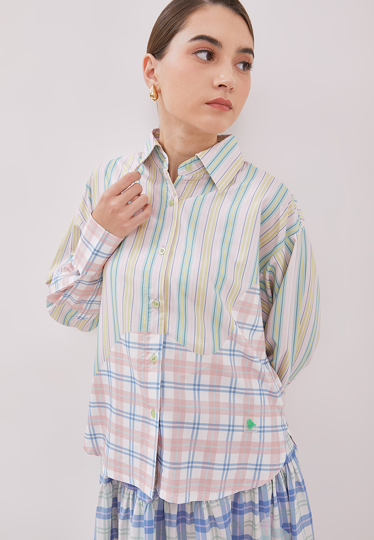 Sunset Stripes Checkered Fusion Shirt