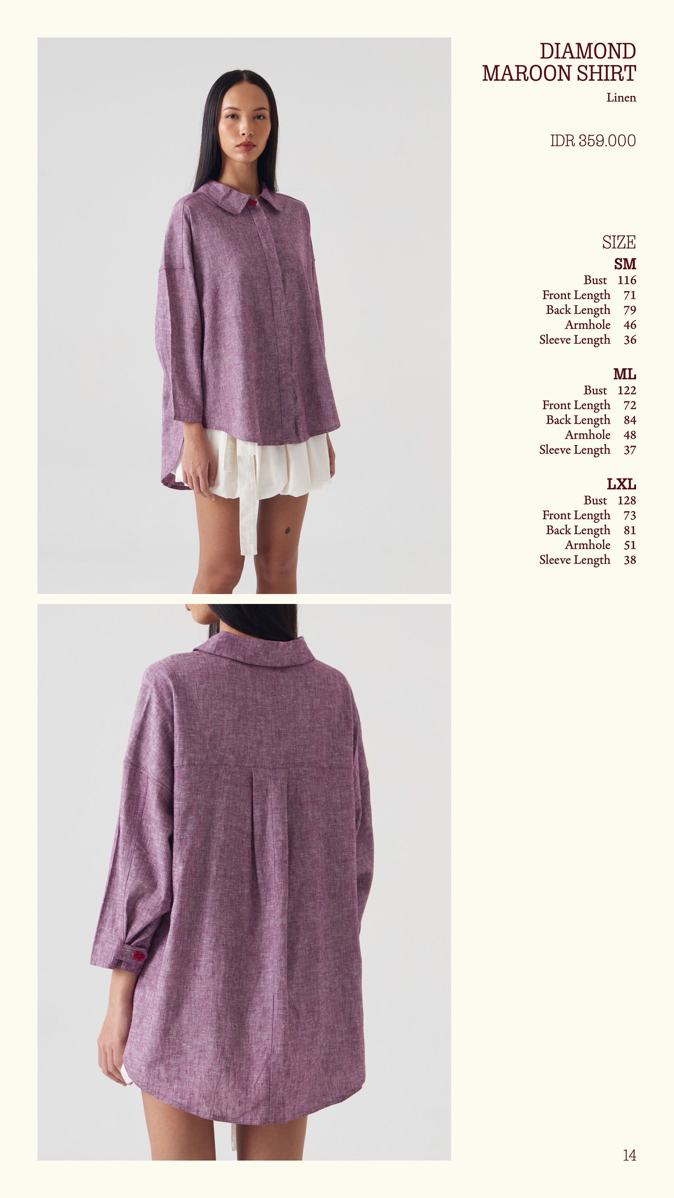 CHÉRI SURGE Shirt Diamond Maroon