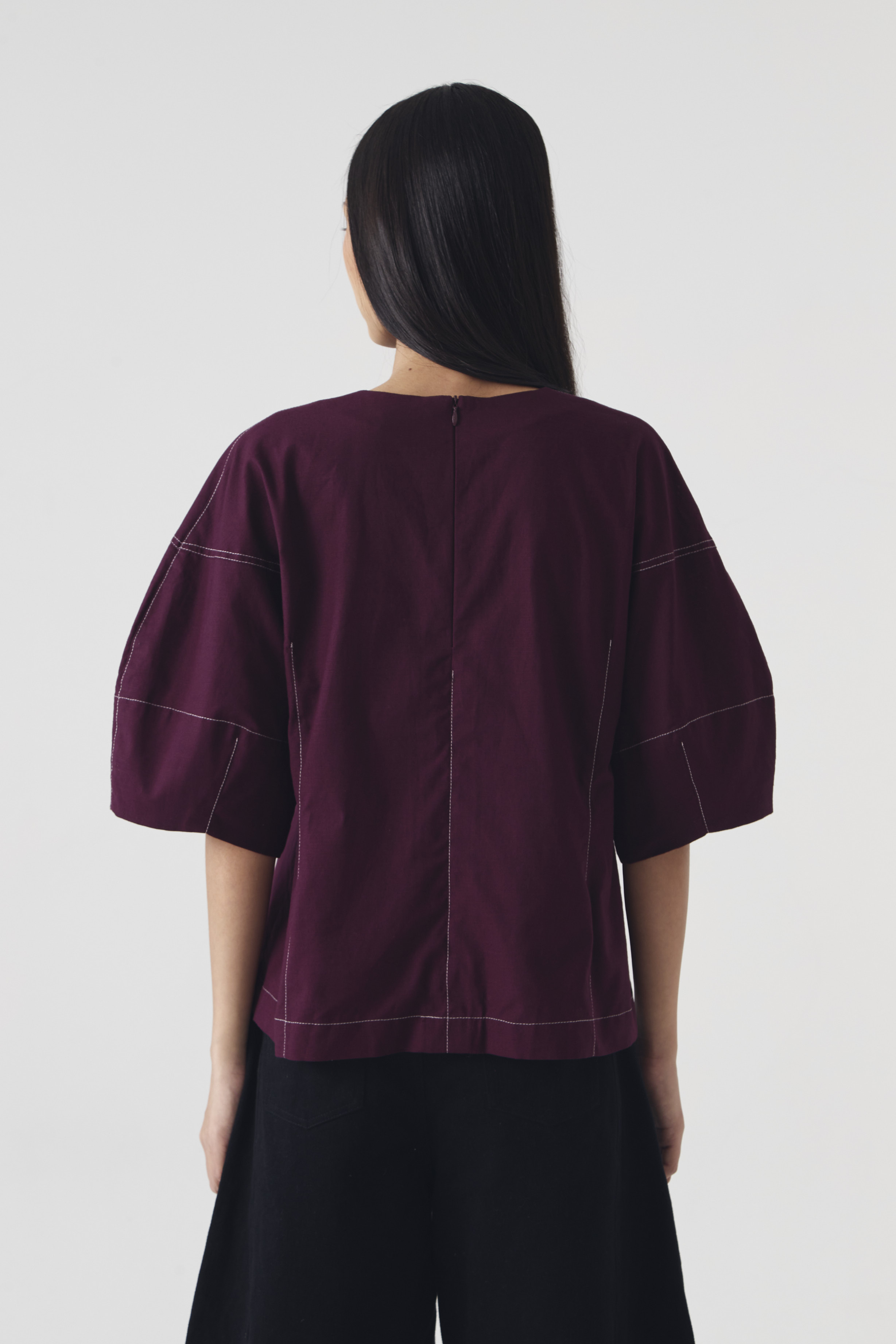 CHÉRI SURGE Maroon Blush V Blouse
