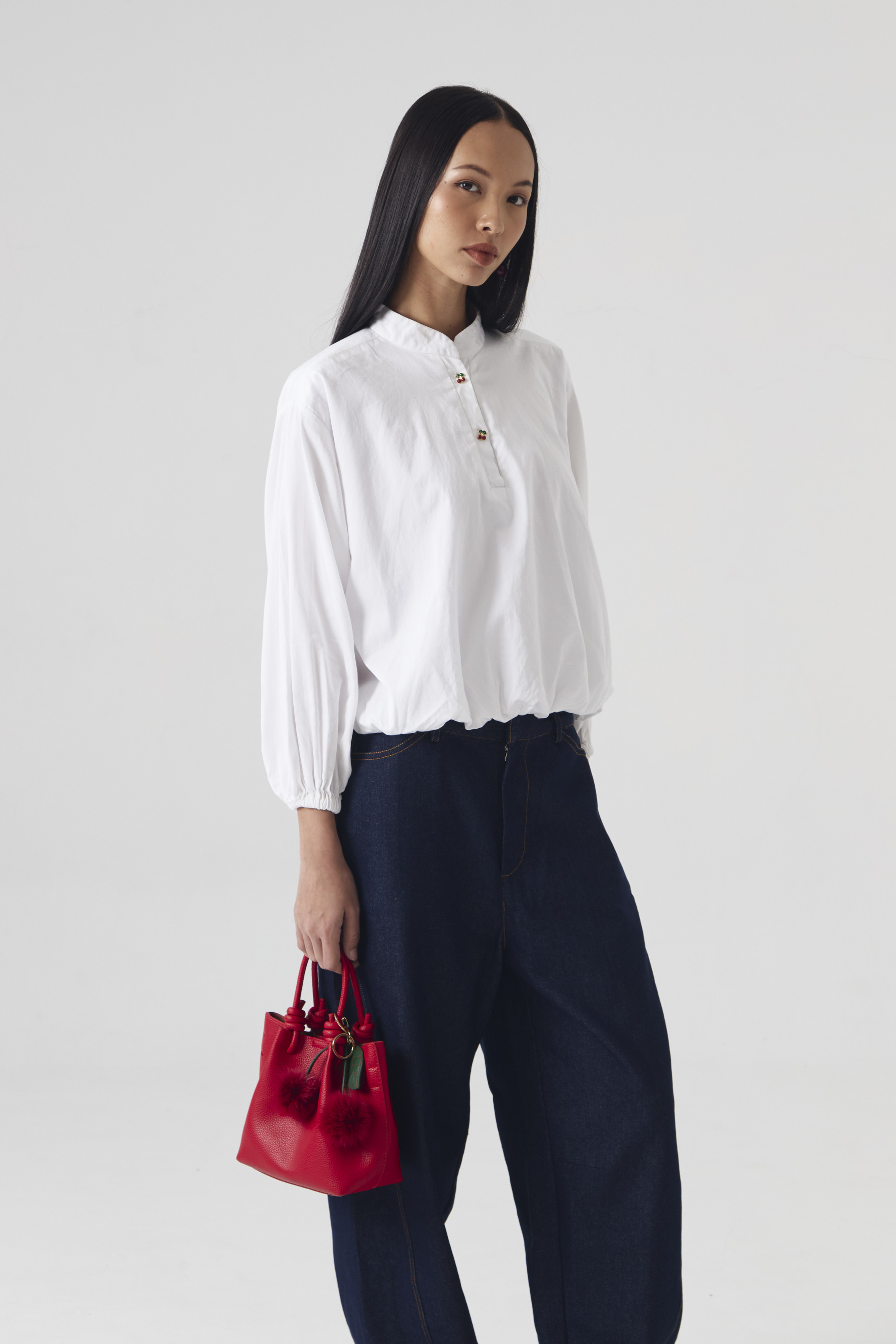 CHÉRI SURGE Shirt White Peplum Shirt