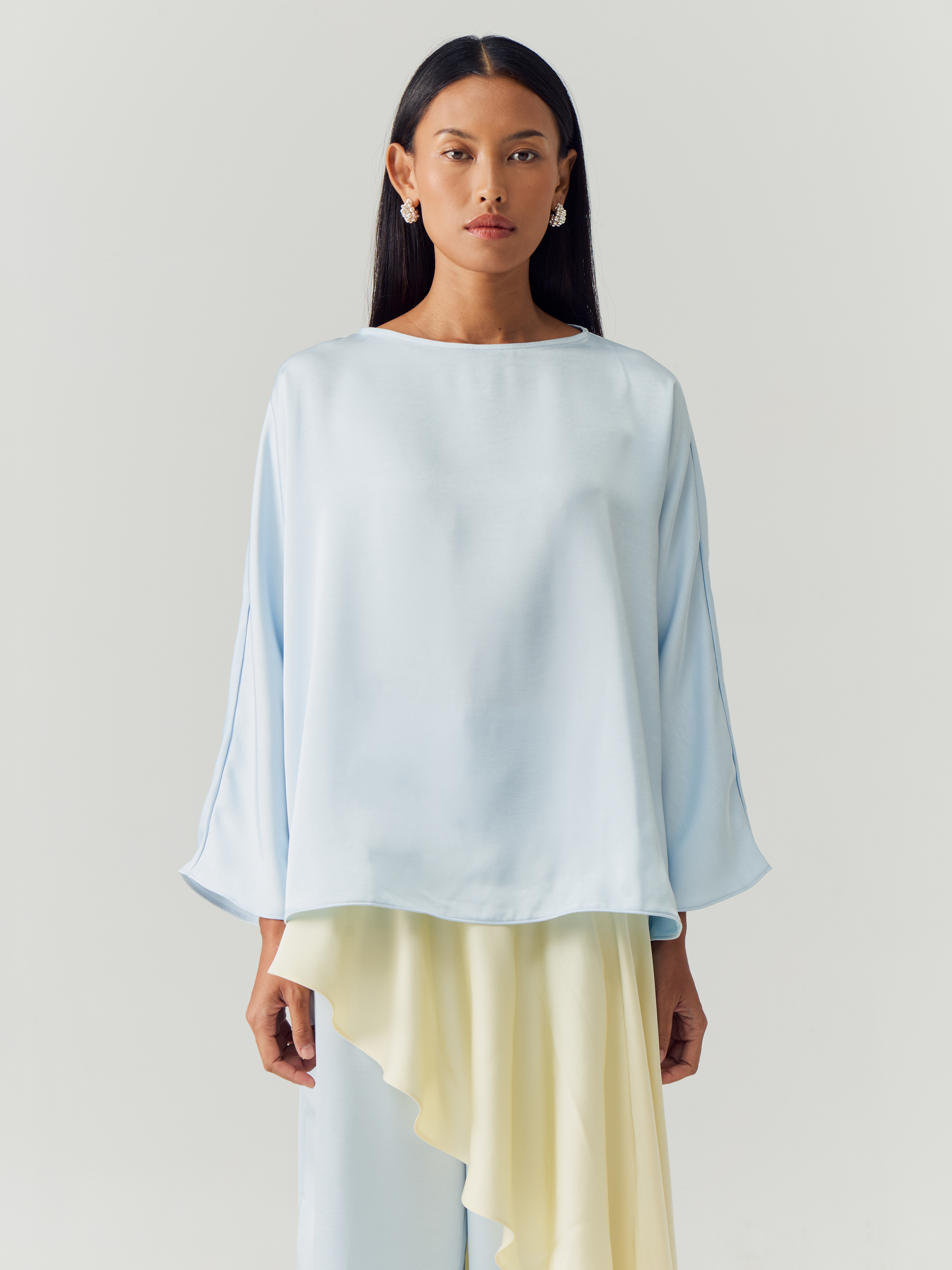 Blue Silk Longsleeve Set