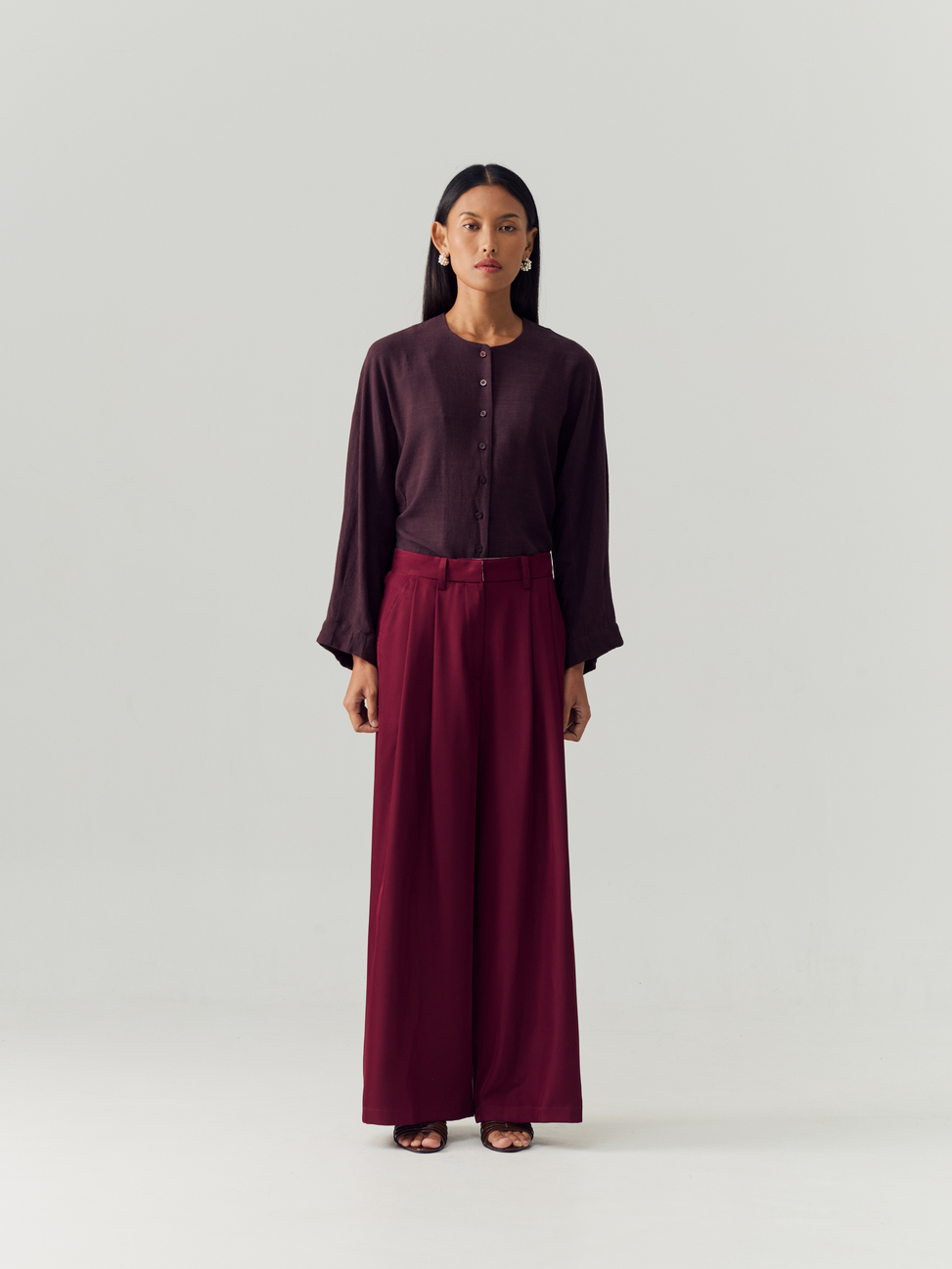 Maroon Loose Trousers