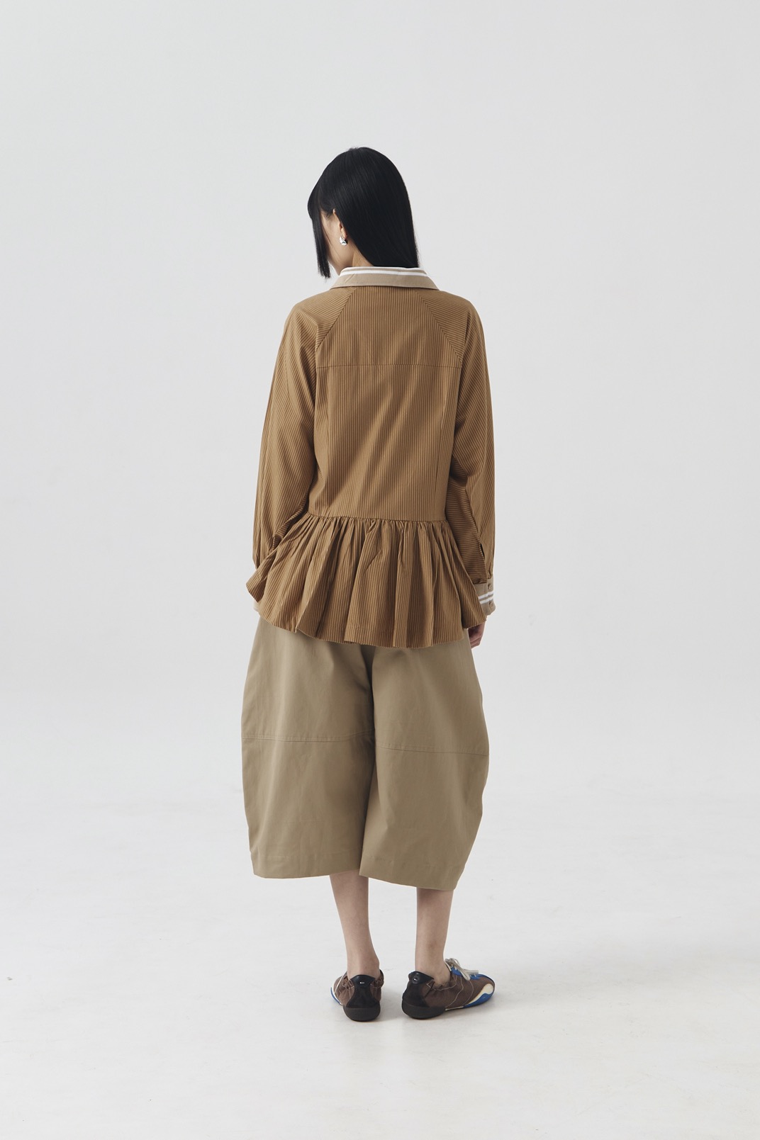 LUNE Shirt Fitted Stripe Brown