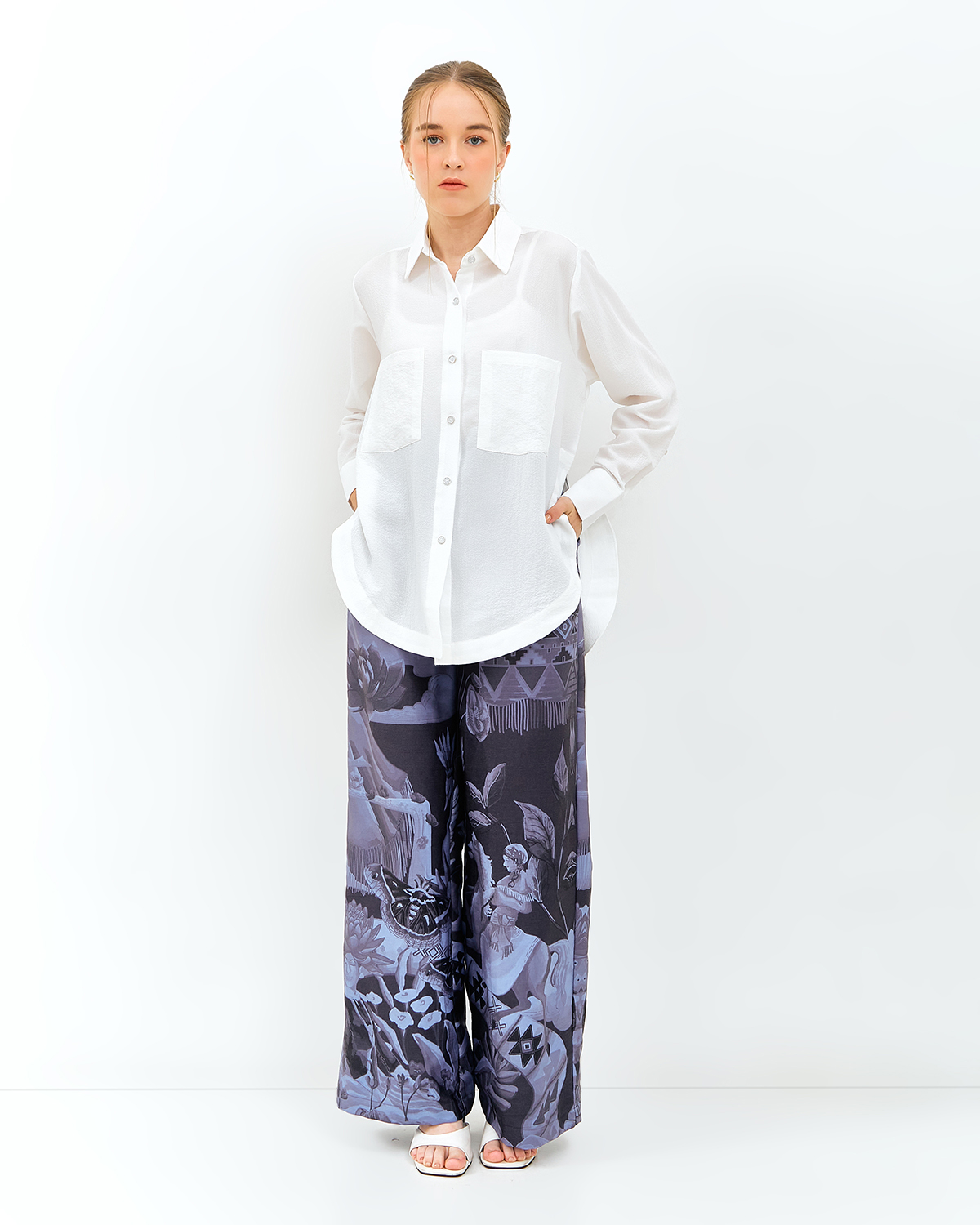 Shirt Plain Crinkle White
