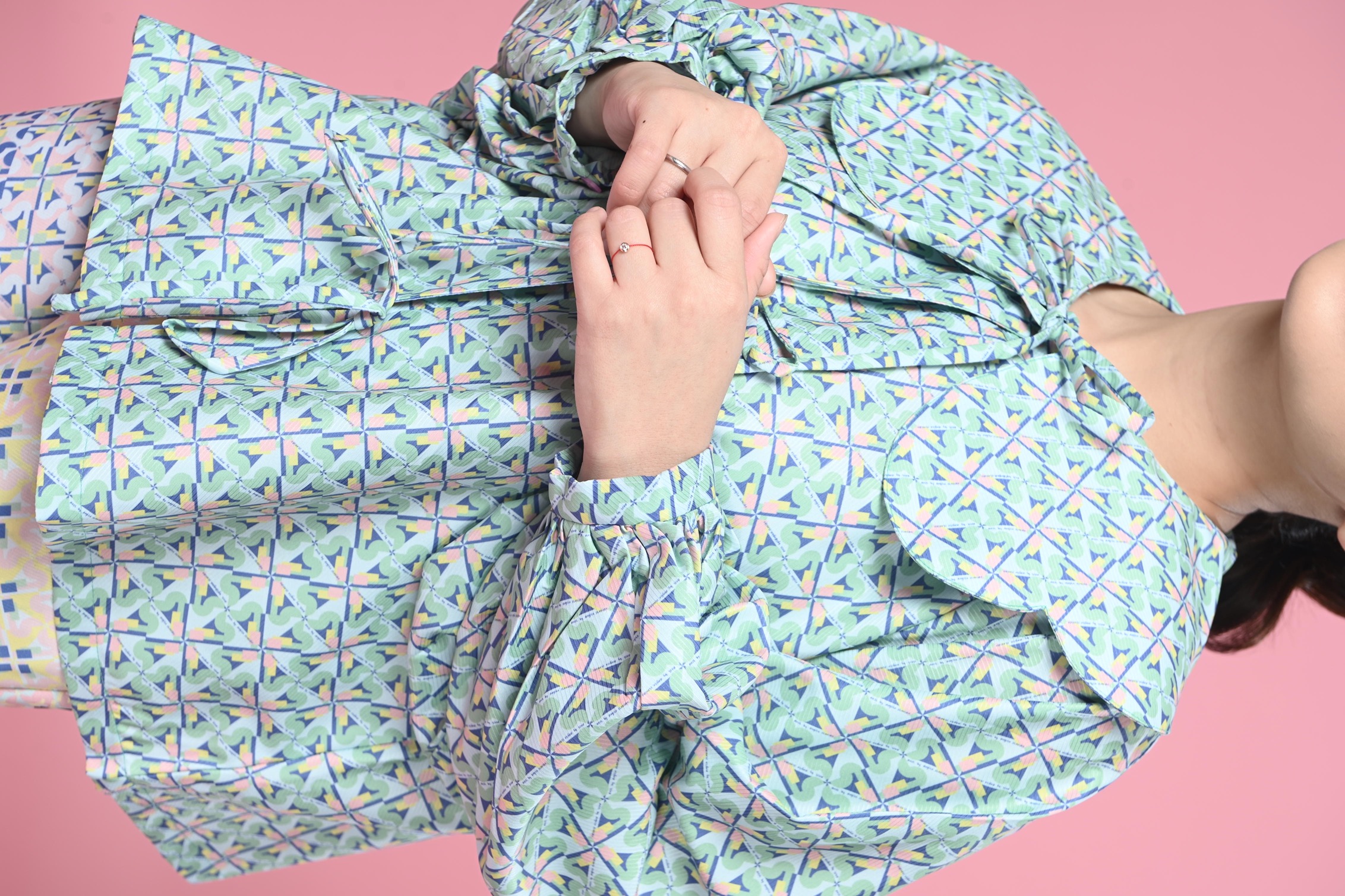 Floral Twist Geometric Blouse