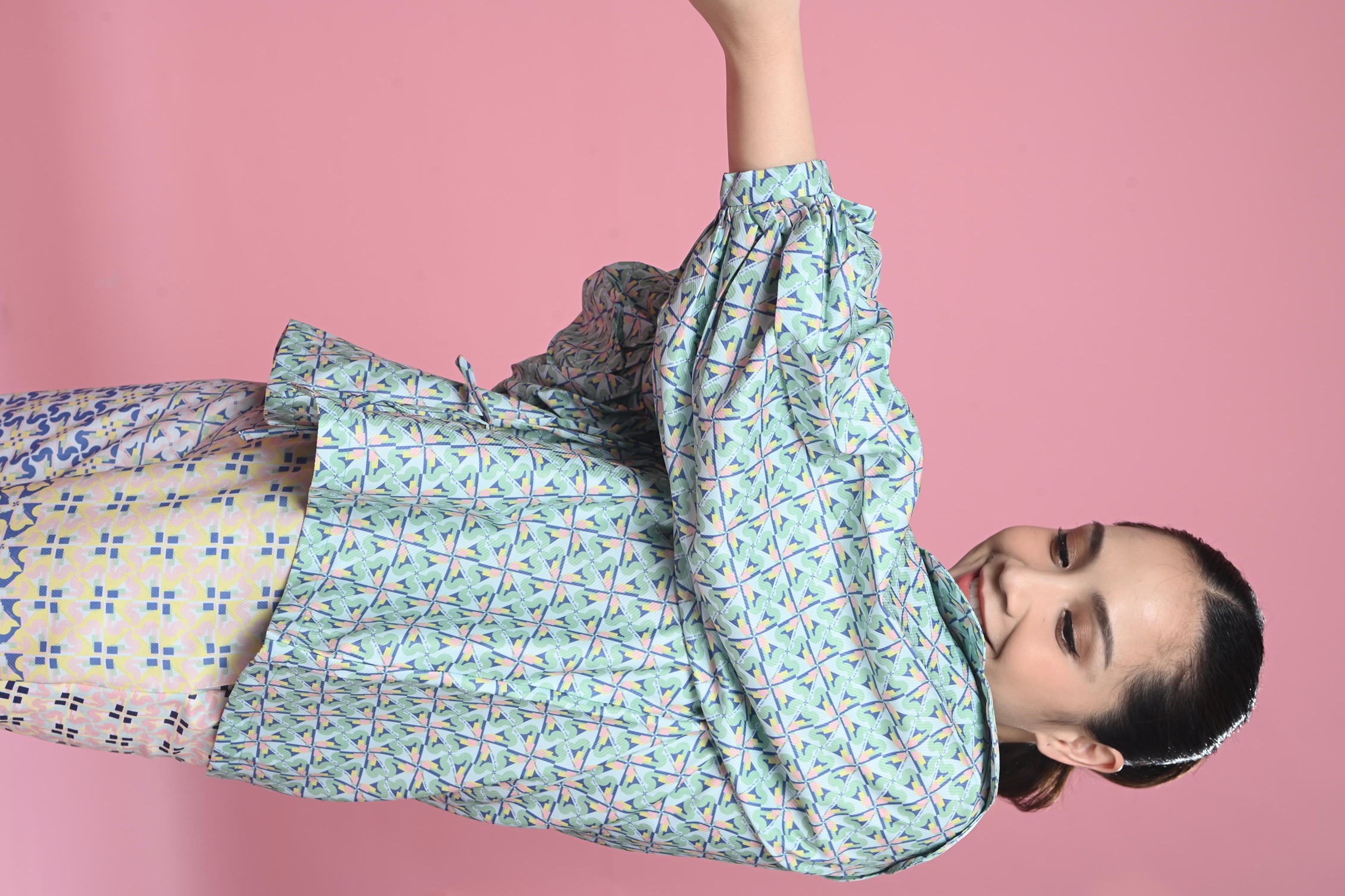 Floral Twist Geometric Blouse