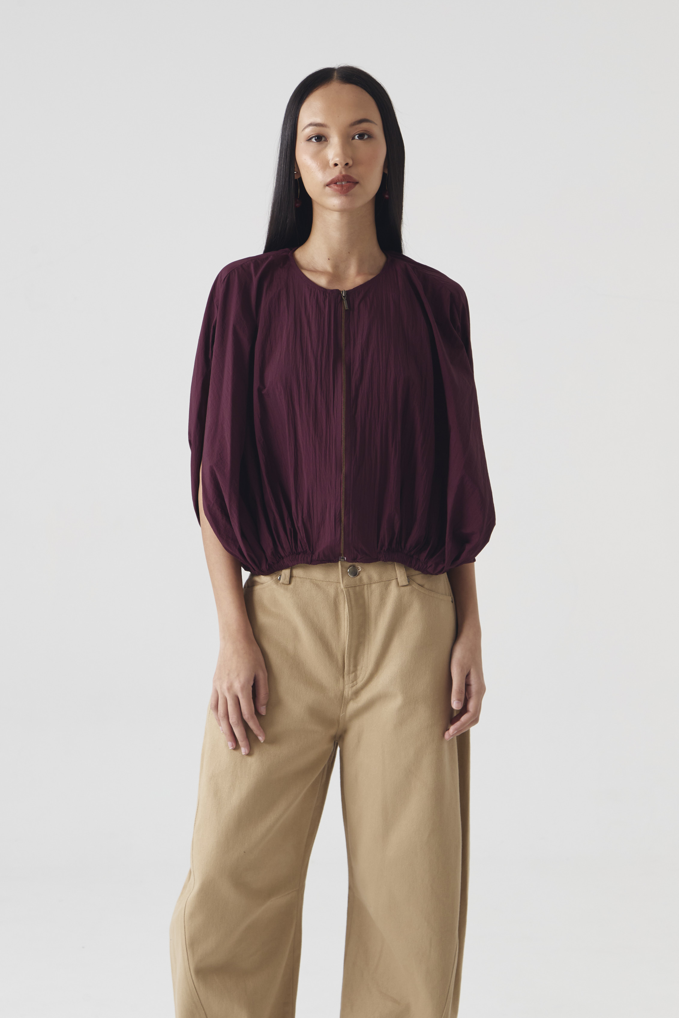 CHÉRI SURGE Maroon Bold Sleeveless