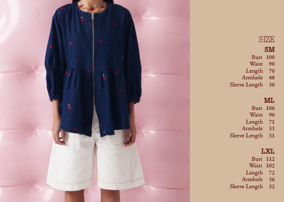 CHÉRI SURGE Denim Embro Blouse