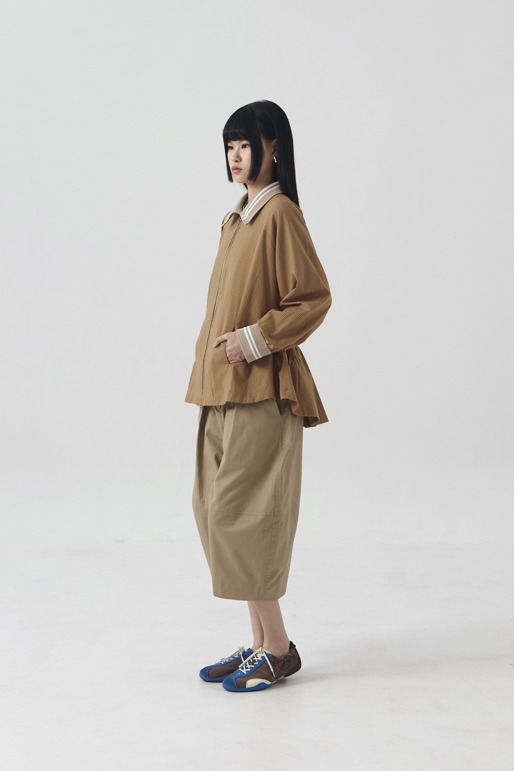 LUNE Shirt Fitted Stripe Brown