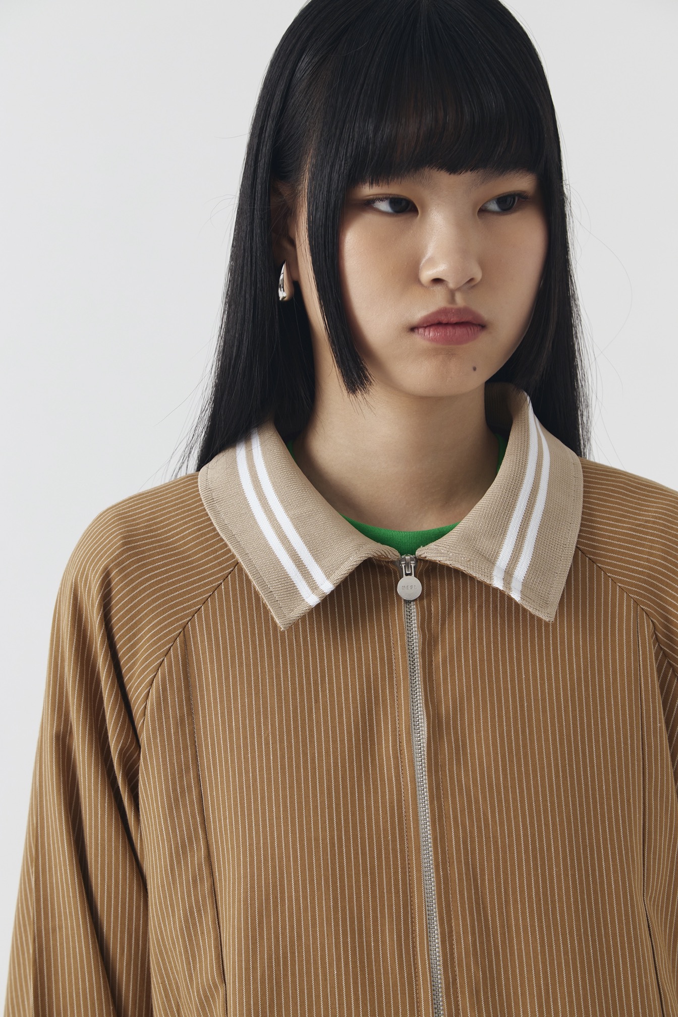 LUNE Shirt Fitted Stripe Brown