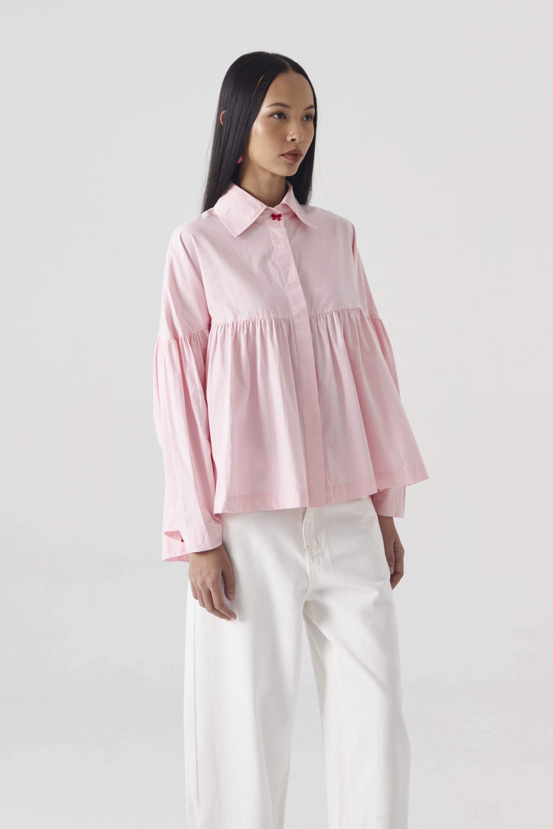 CHÉRI SURGE Pink Ruffle Blouse
