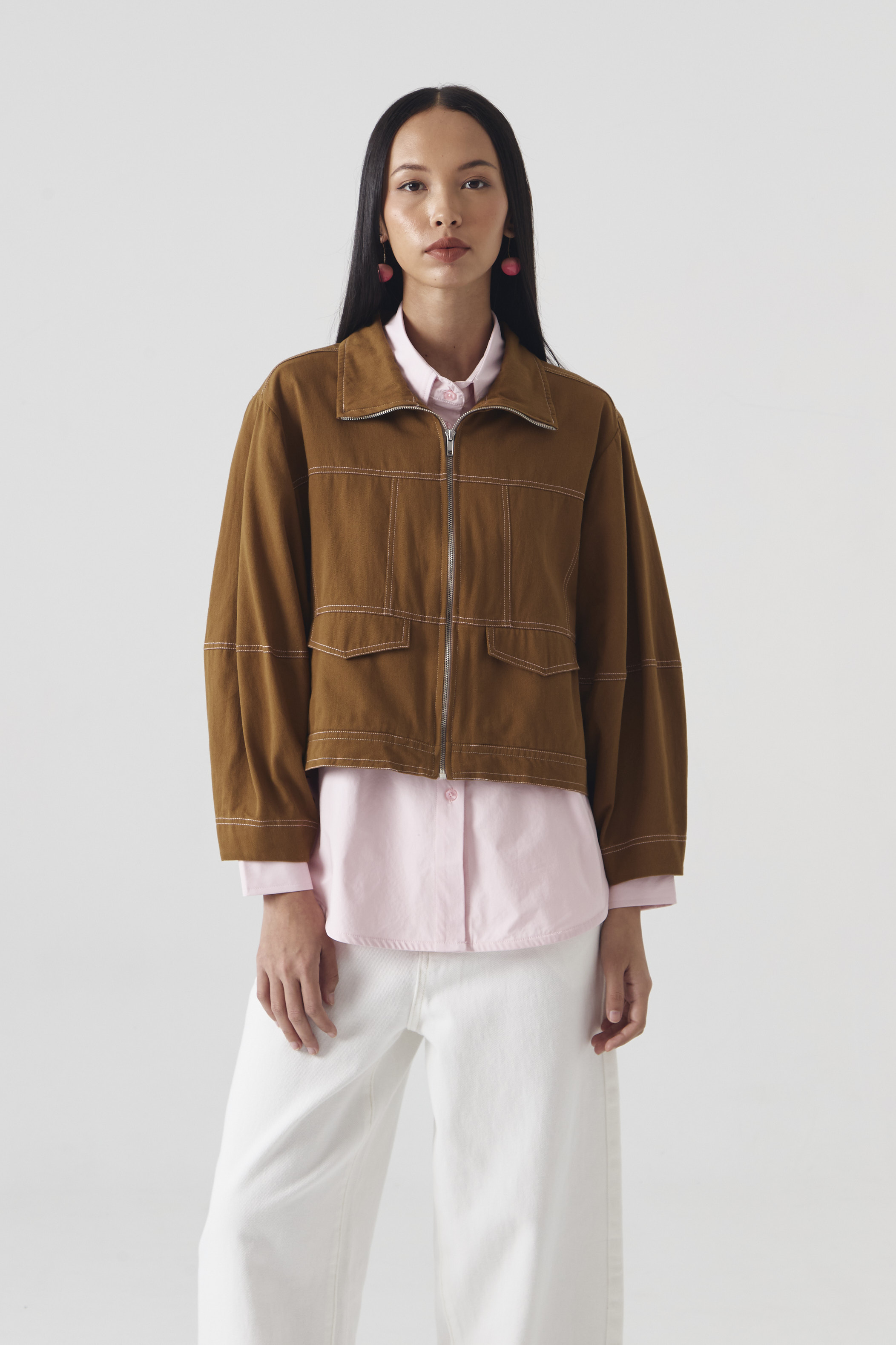 CHÉRI SURGE Brown Blush Crest Jacket